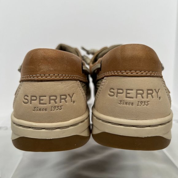 Sperry Women's Bluefish 2 Eye Size 6 brown tan boat shoe slip-on nubuck leather - Picture 6 of 10